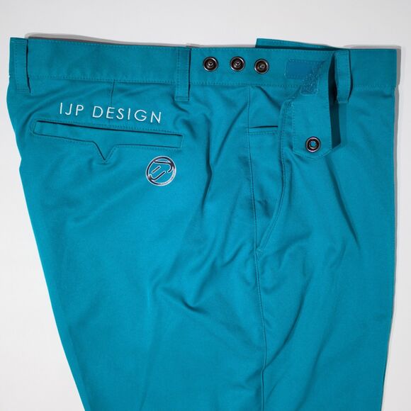 IJP Design Ian Poulter Golf Pants Teal Blue Green Adjustable Waist Men 38x34 - Picture 4 of 9